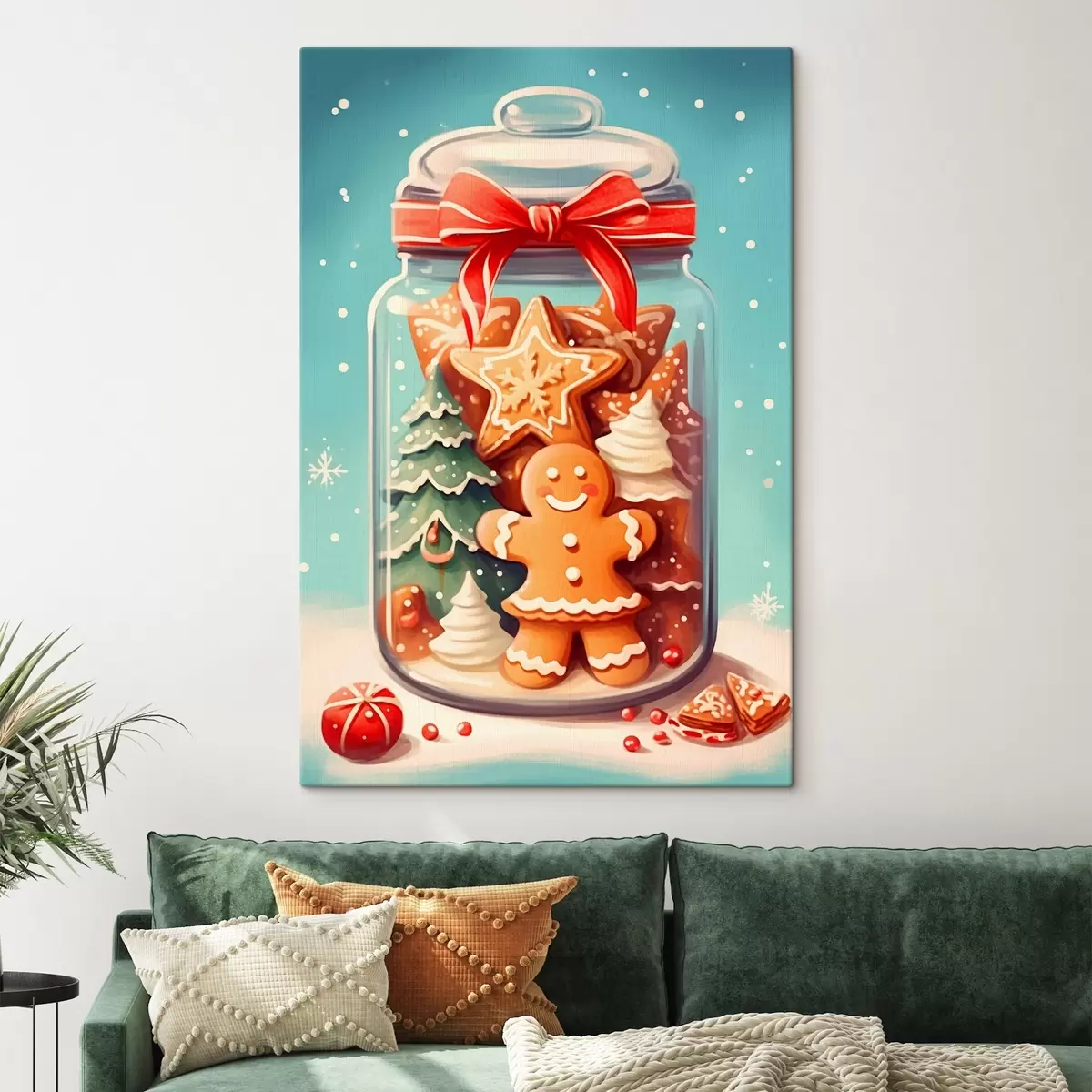  Schilderijen Kerstkoekjes in een feestelijke pot s42156