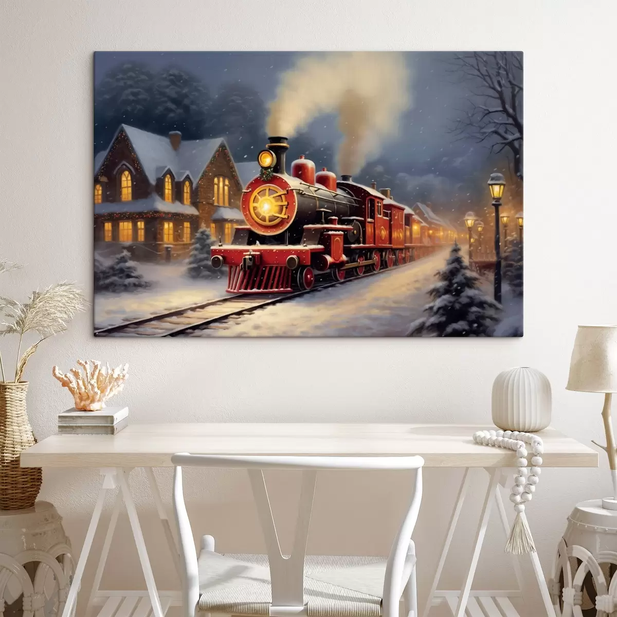  Peintures Le train de Noël dans un conte de fées hivernal s42168