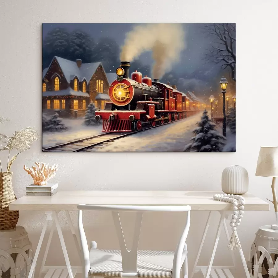  Peintures Le train de Noël dans un conte de fées hivernal s42168
