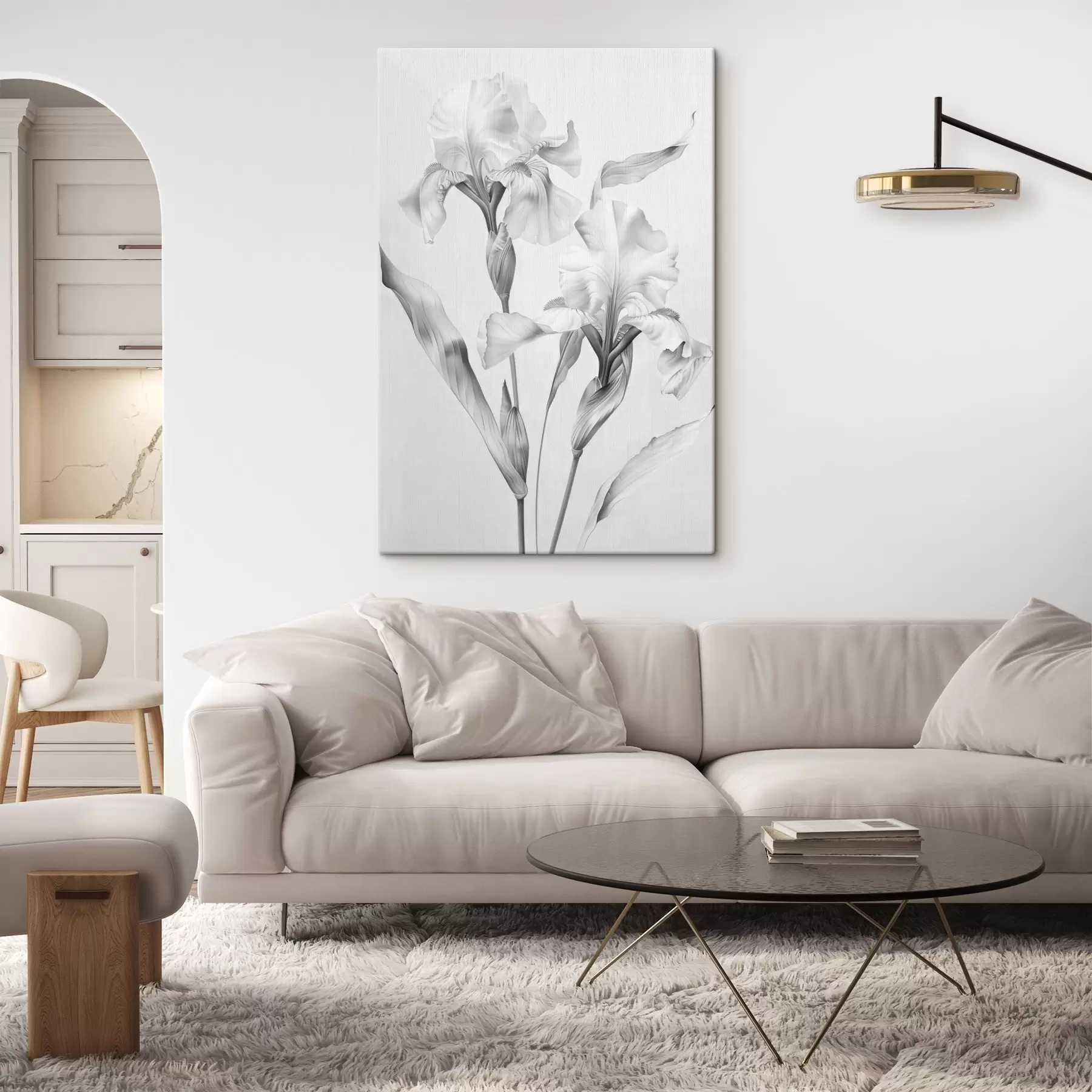 Fotobehang Elegante irissen in zwart-wit tinten s42171