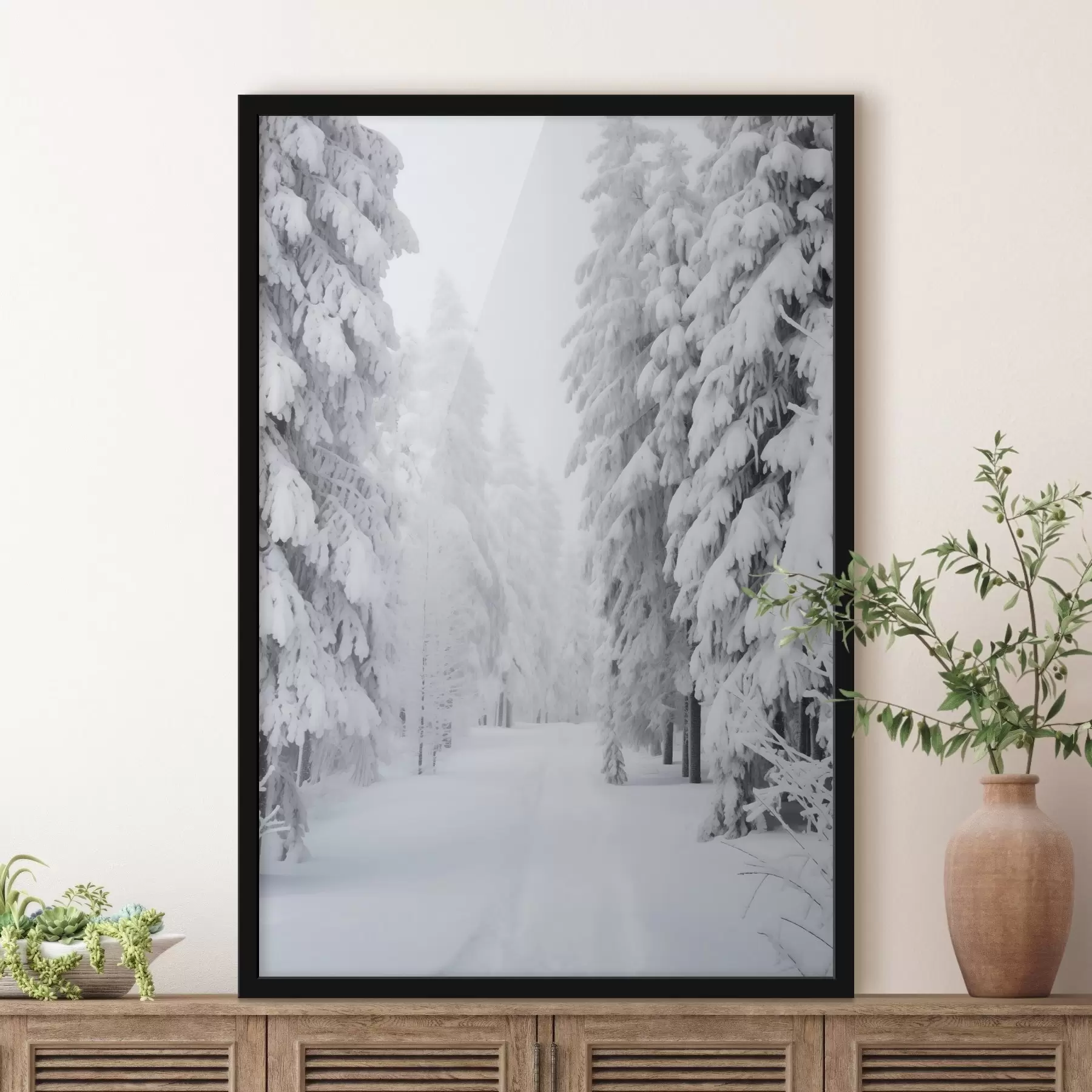 Papier peint photo Forêt d'hiver dans la neige f42153