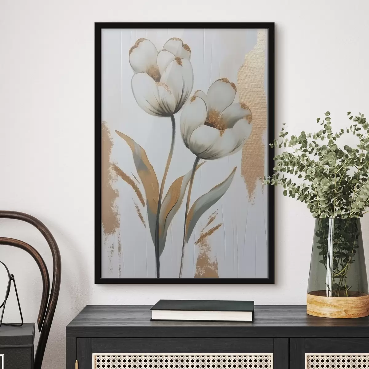 Affiche Tulipes sur un fond pastel délicat f42163