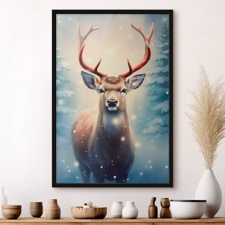 Fotobehang Winter rendieren f42169