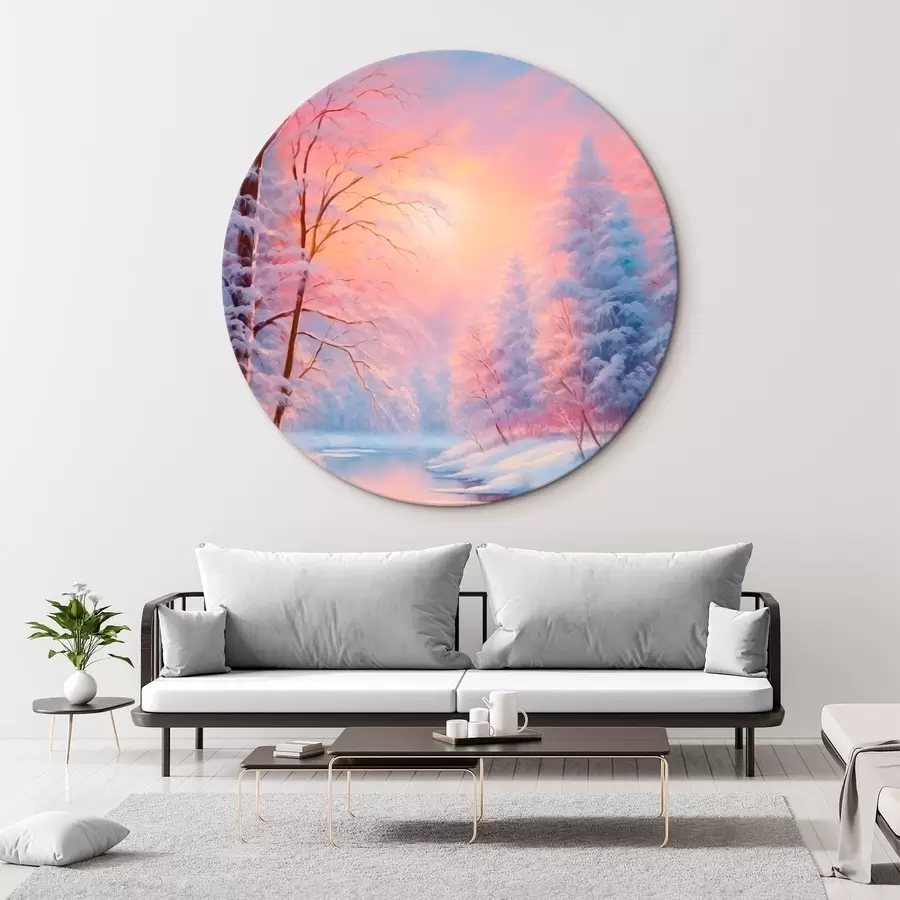  Schilderijen Wintersprookje bij de rivier r42149