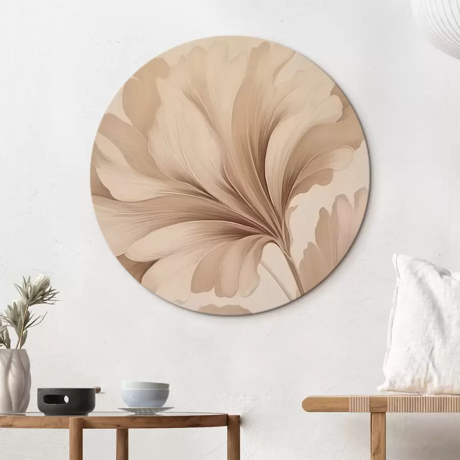  Peintures Feuilles beiges aux courbes douces r42161