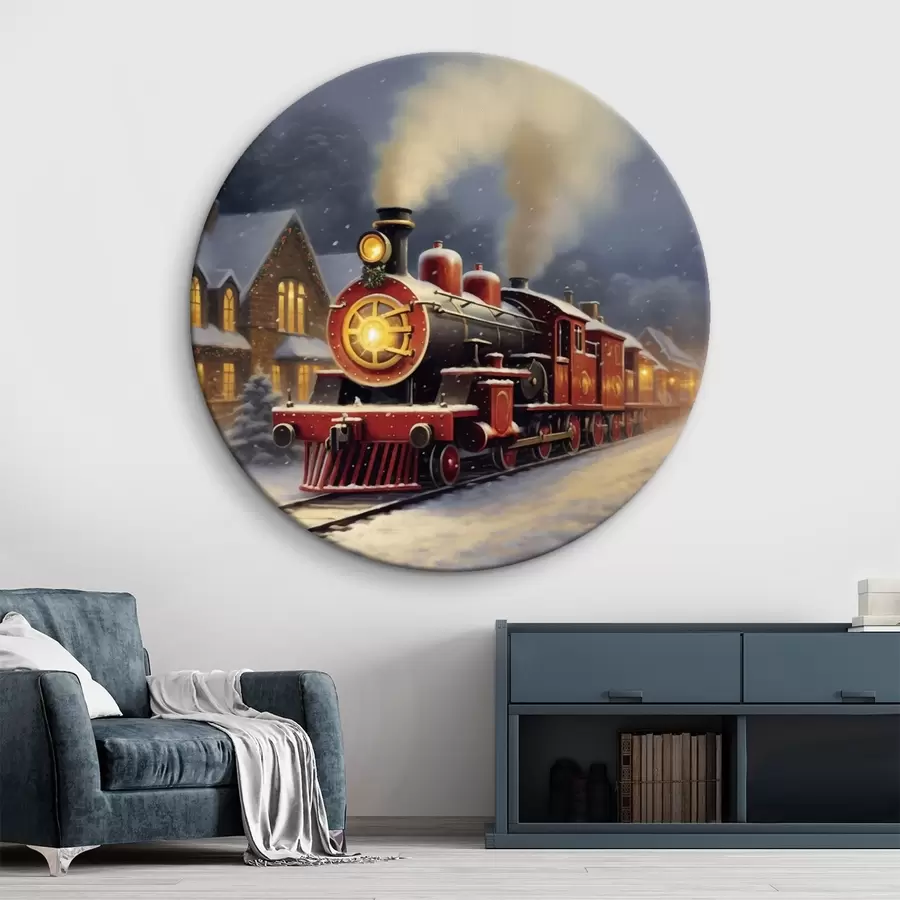  Schilderijen Kersttrein in een winters sprookje r42168