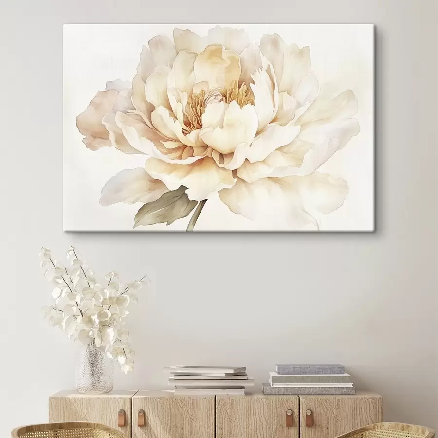  Peintures Belle fleur de pivoine, couleurs douces et crémeuses, style aquarelle s42201