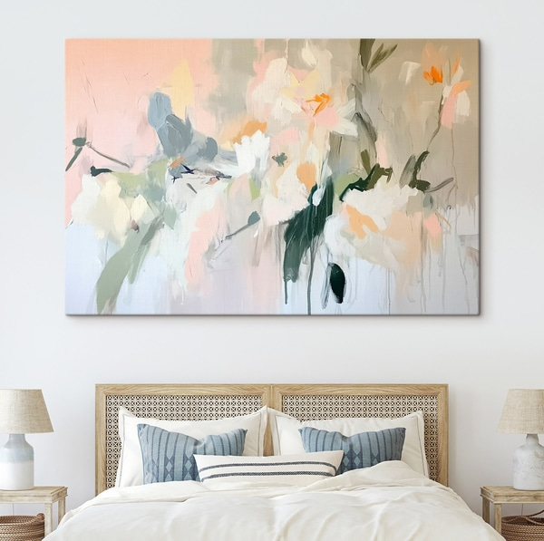 Schilderijen Abstracte tekening, acrylstijl, zachte natuurlijke kleuren, Schilderijen Bloemen en planten, s42204 : Uwalls.be