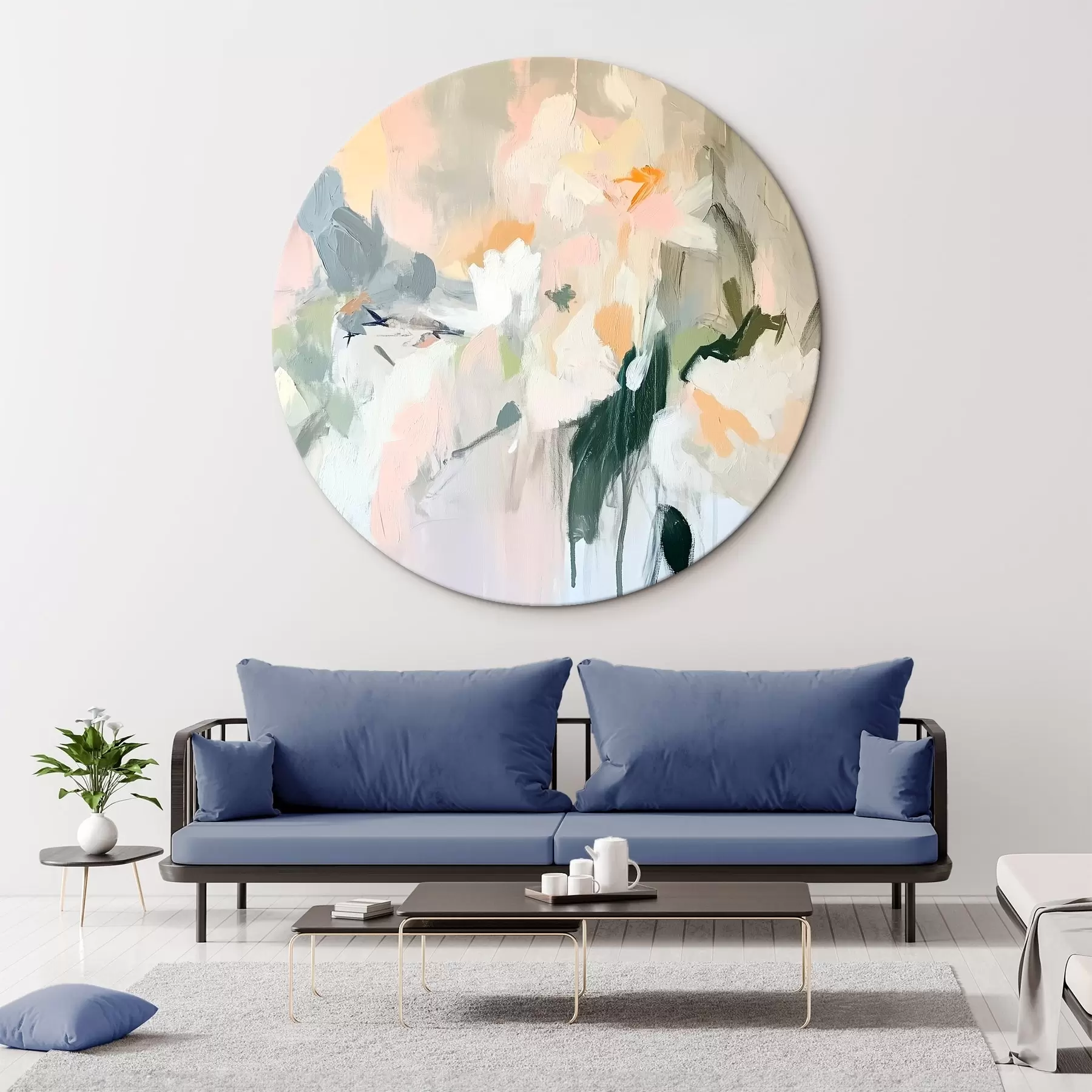  Peintures Dessin abstrait, style acrylique, couleurs douces et naturelles r42204