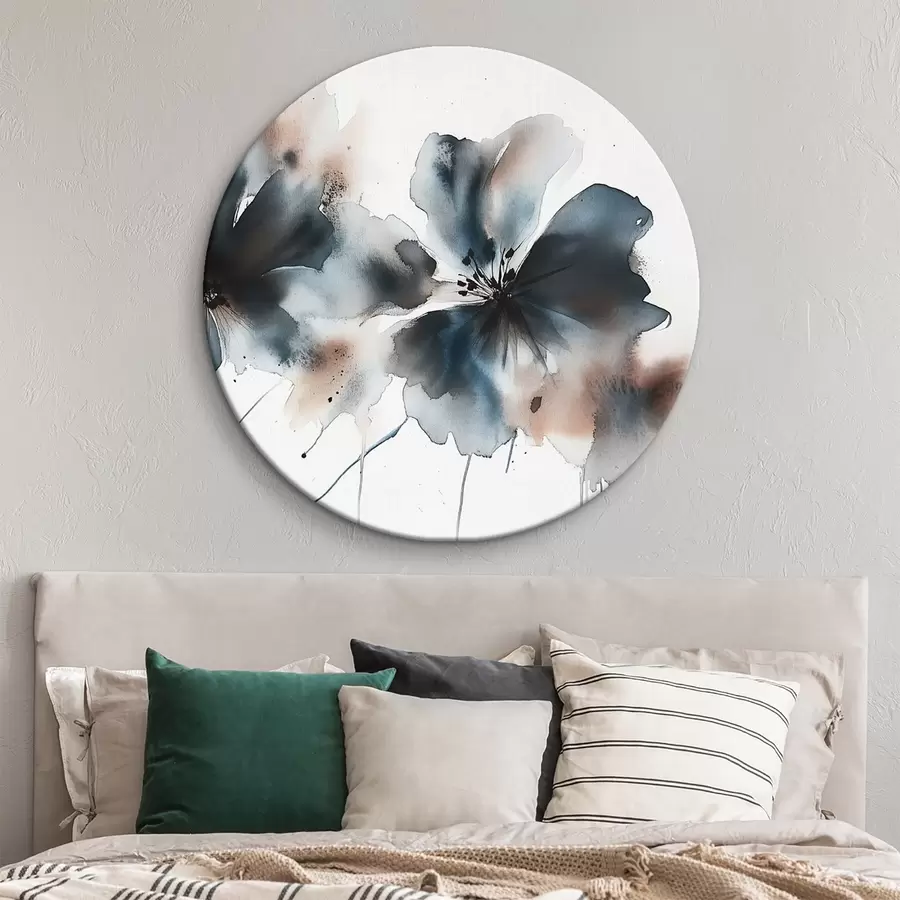  Peintures Fleurs de style aquarelle, couleurs bleues r42208