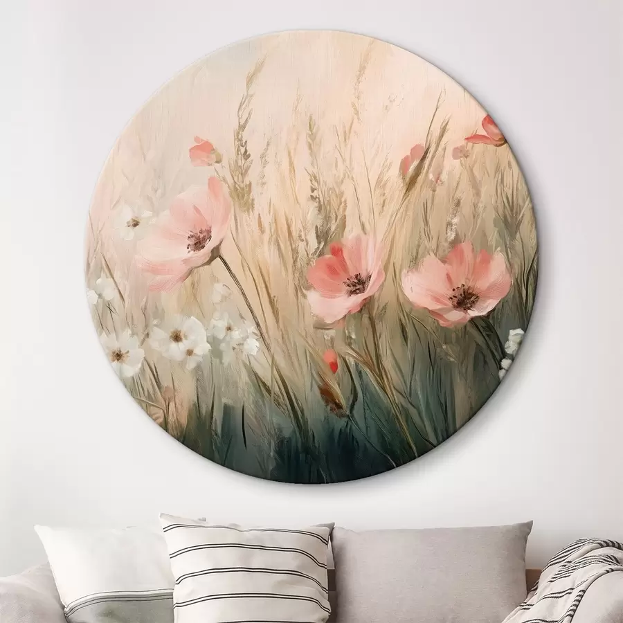  Schilderijen Bloemen in de wei, rustiek, acrylstijl r42209