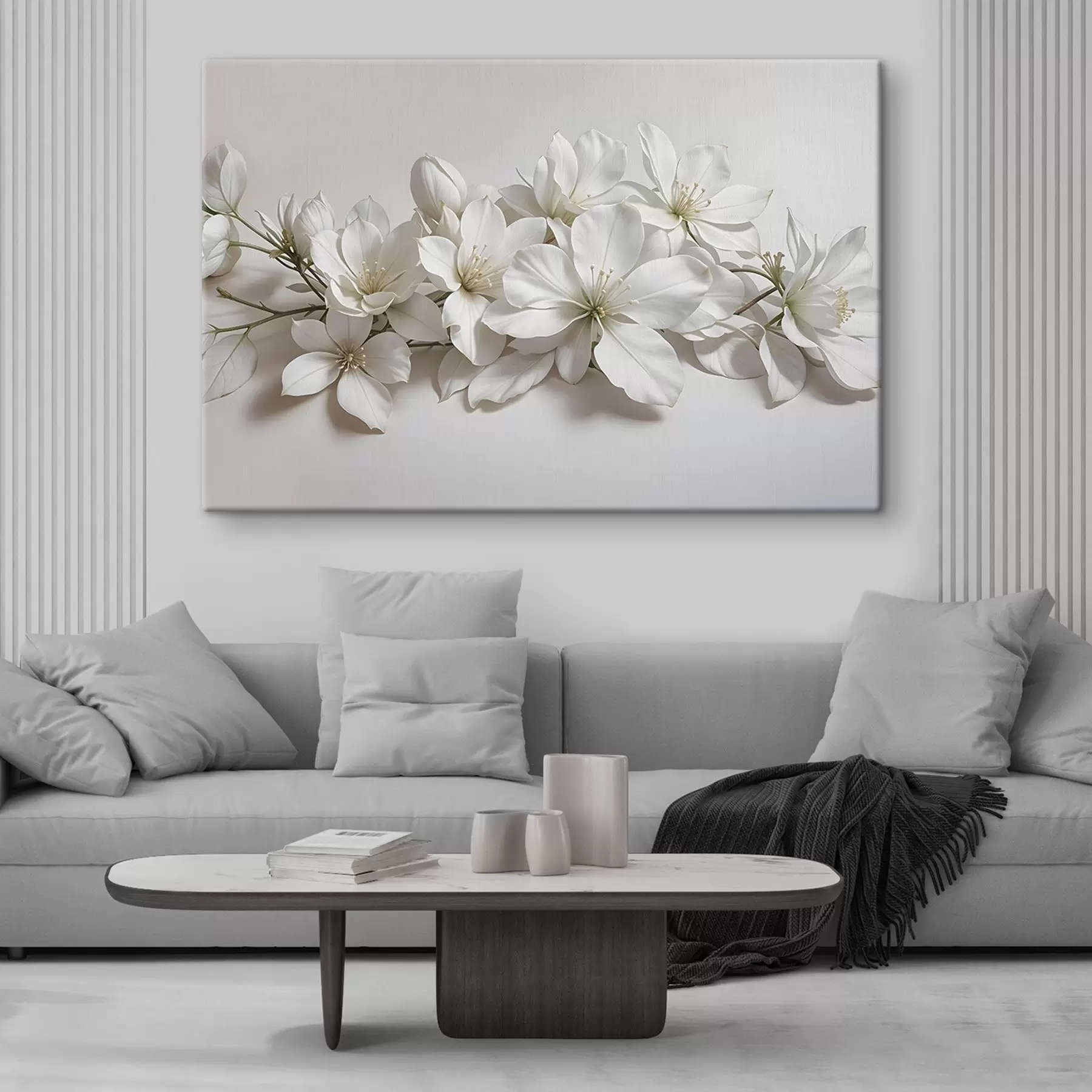  Peintures Fleurs de magnolia blanches et délicates sur fond clair s42230