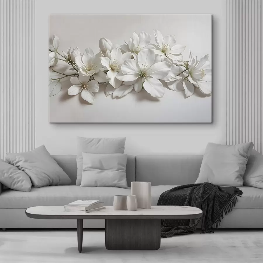  Peintures Fleurs de magnolia blanches et délicates sur fond clair s42230