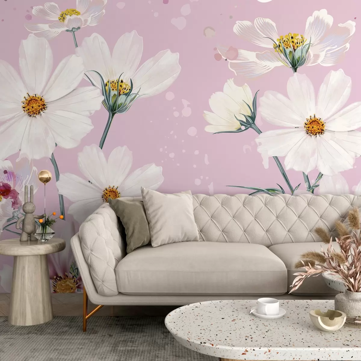 Fotobehang Roze bloemen w02651