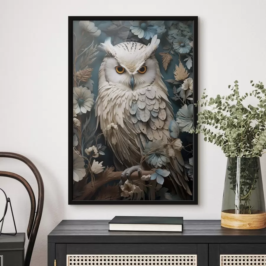 Fotobehang Witte uil f42283