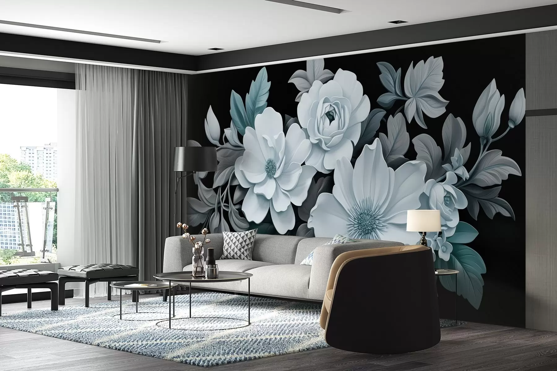 Papier peint photo Arrangement floral luxuriant w02602v1