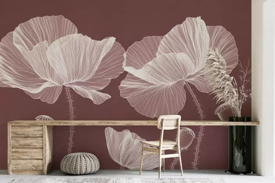 Papier peint photo Coquelicots sauvages peints w02622v1