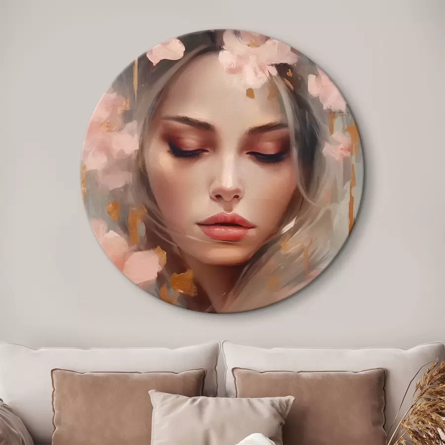  Schilderijen Mooi meisje en bloemen r42299