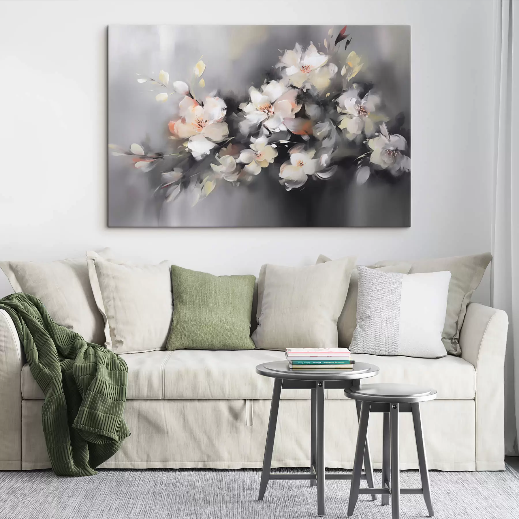 Fotobehang Tak met abstracte bloemen s42242