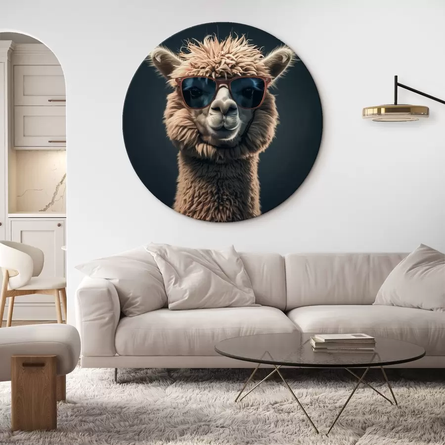  Schilderijen Stijlvolle lama met bril r40995