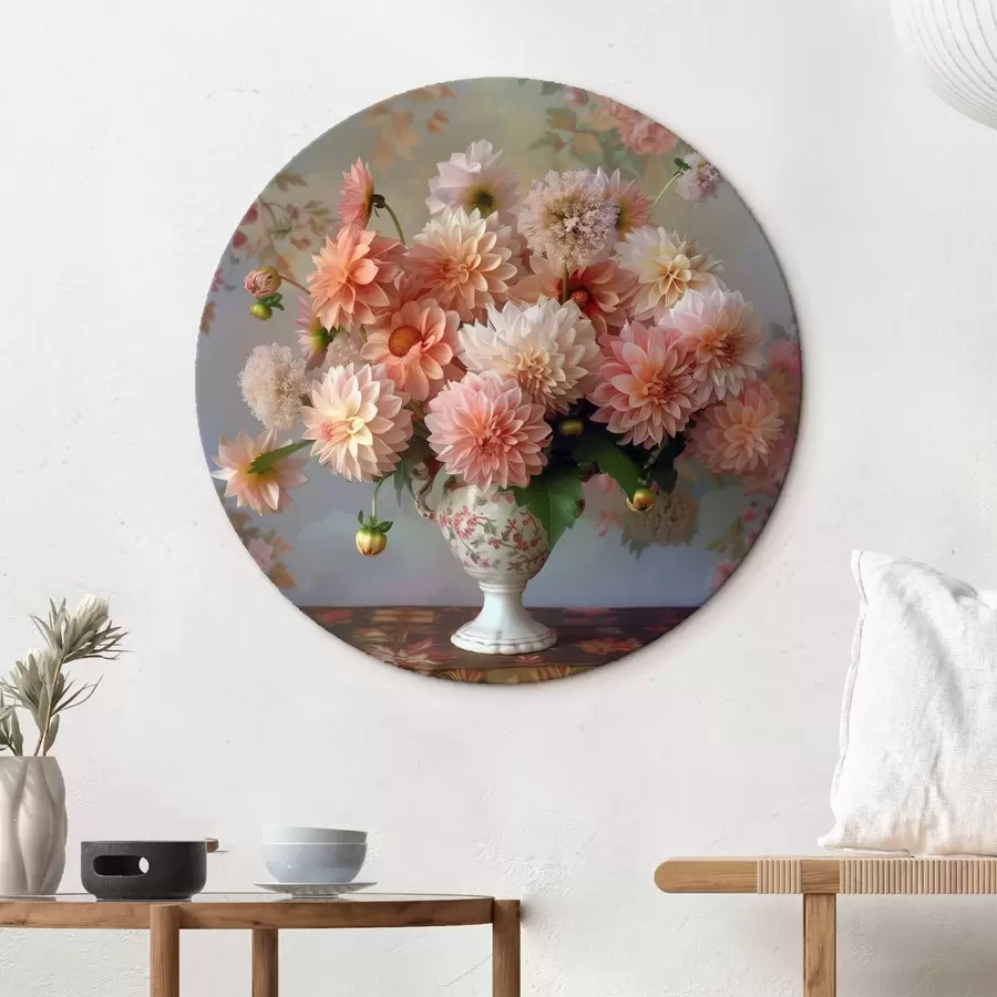  Schilderijen Een delicaat boeket chrysanten in een vaas r41002