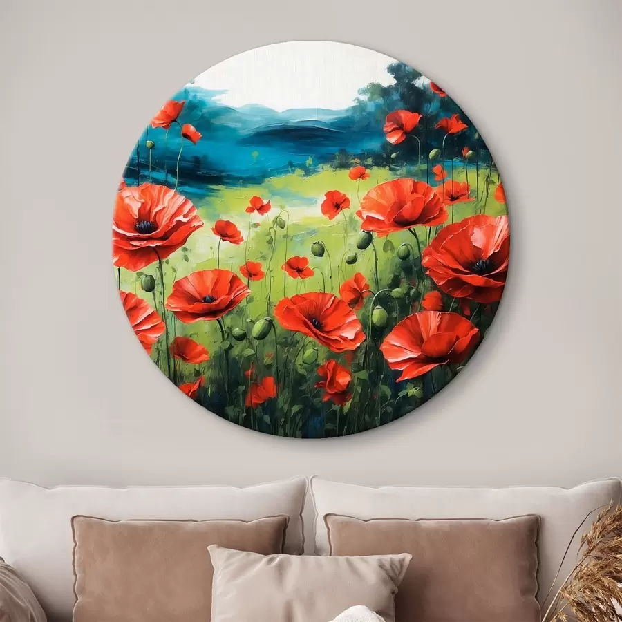  Peintures Coquelicots sur fond acrylique r41035