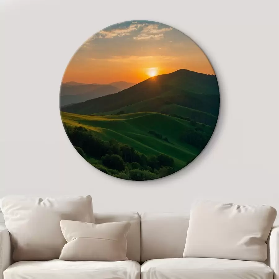  Schilderijen Uitzicht van bovenaf bij zonsondergang r41045