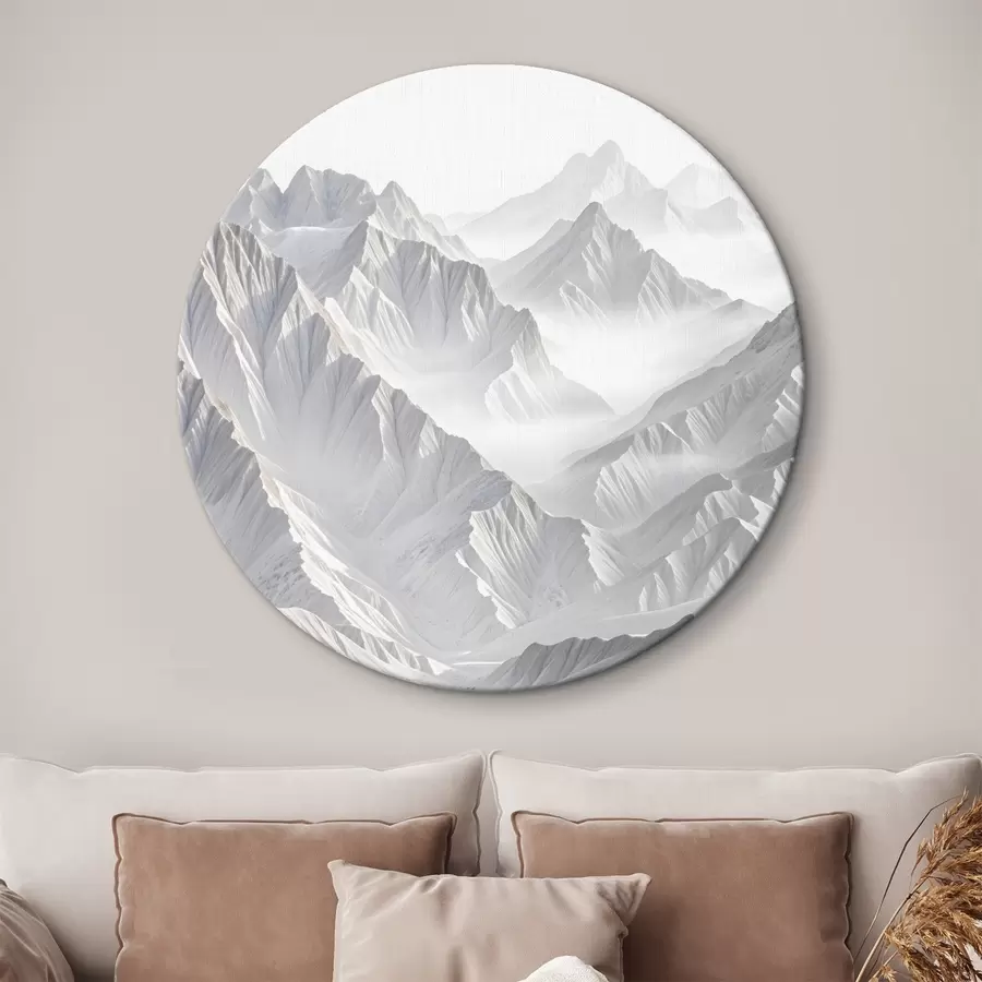  Peintures Pics montagneux minimalistes et enneigés dans un paysage brumeux, brumeux r41083