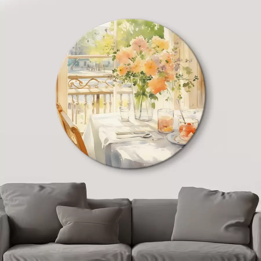  Schilderijen Romantisch diner, aquarel, boho stijl, bloemen, natuur r41165