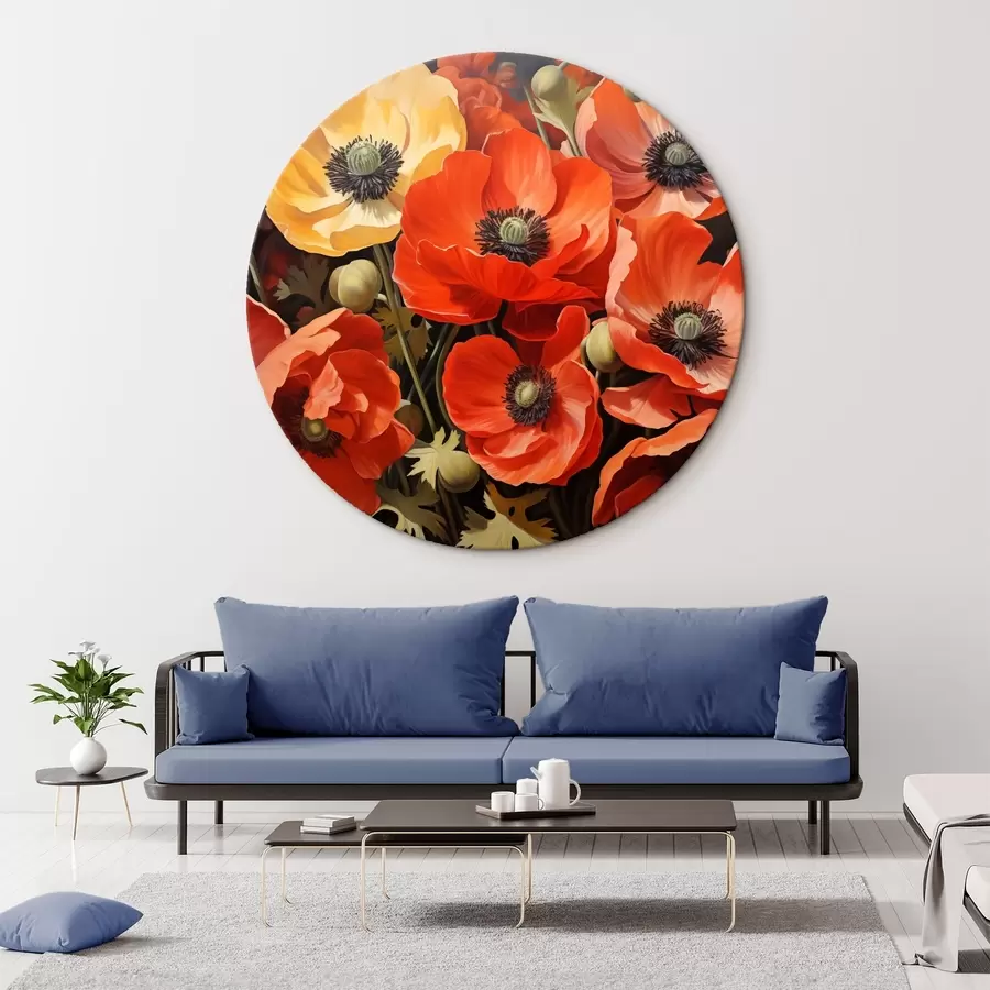  Peintures Coquelicots, rouge et orange r41243