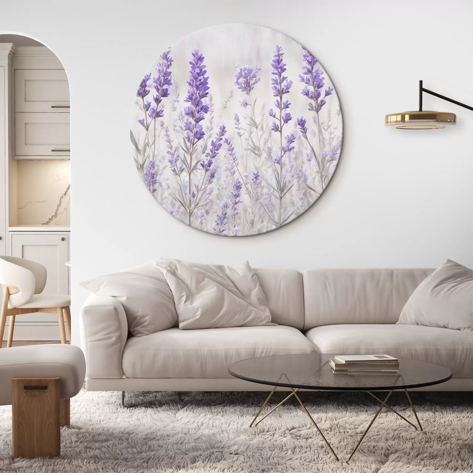  Peintures Champ de fleurs violettes et lavandes sur un fond texturé flou r41265