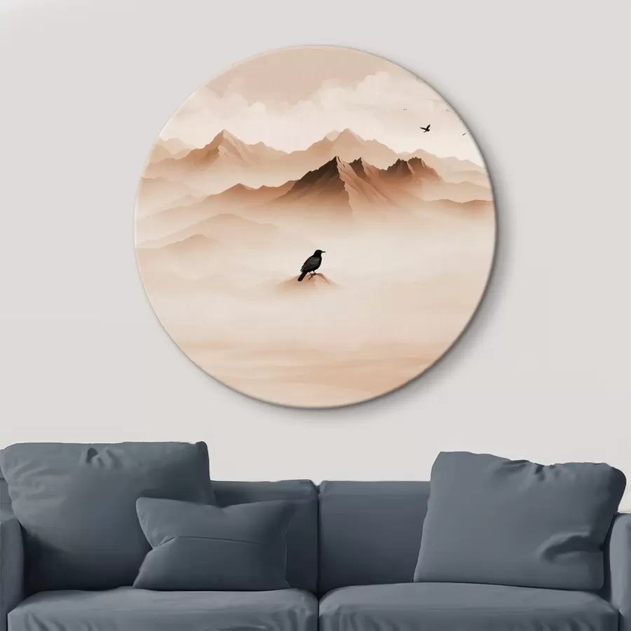  Schilderijen Bergen in de mist in vectorafbeelding r41295