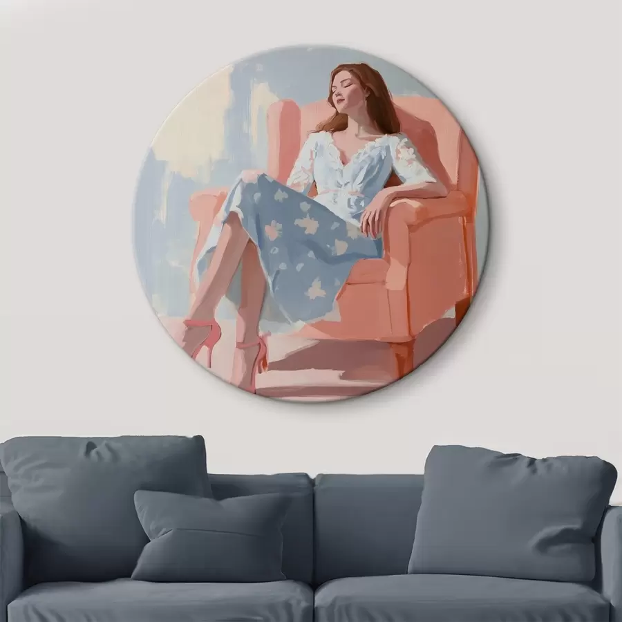  Schilderijen Meisje op een stoel r41335