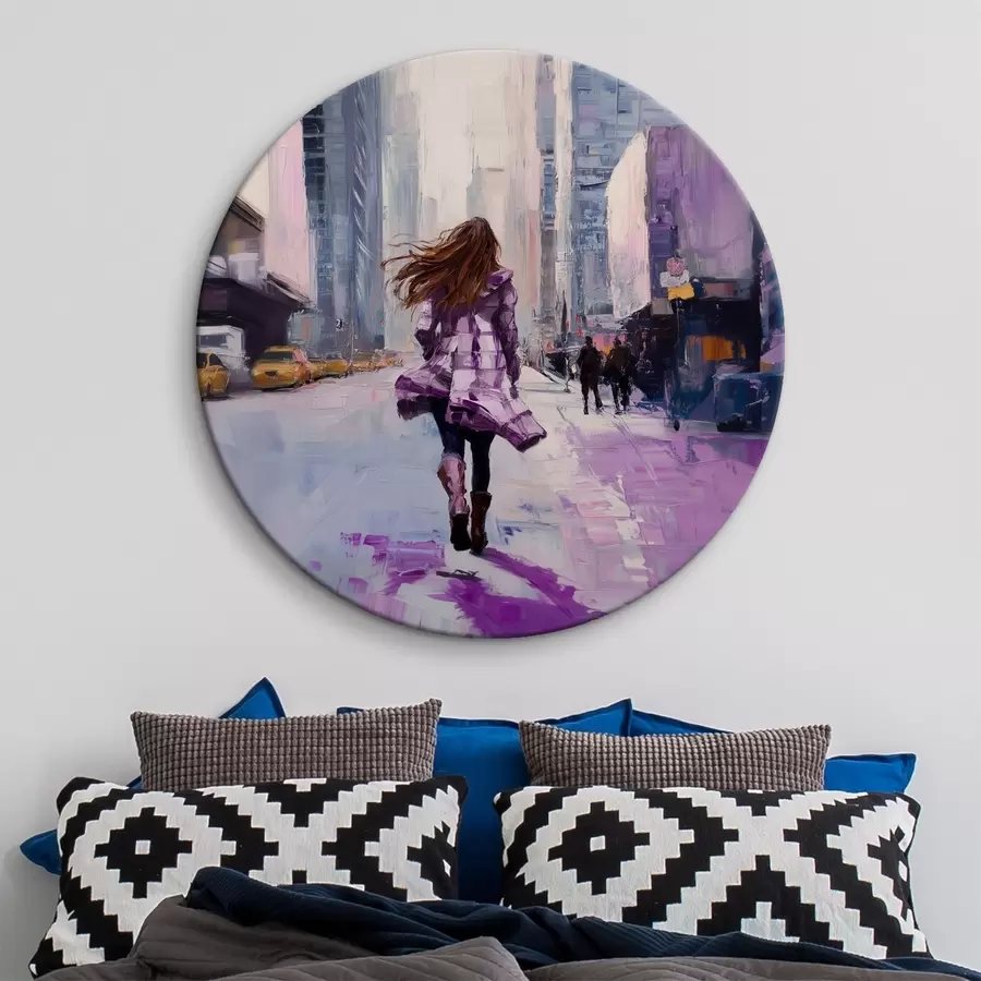  Schilderijen Meisje in paarse jas r41345