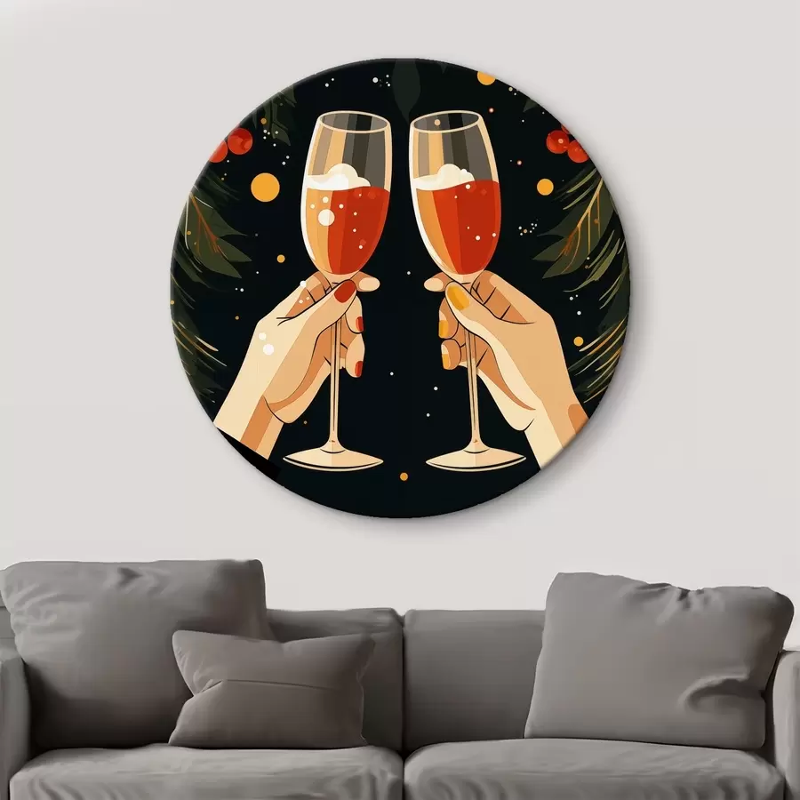  Schilderijen Kerstvieringen, lantaarns, pinda's, bloemen, bessen r41375