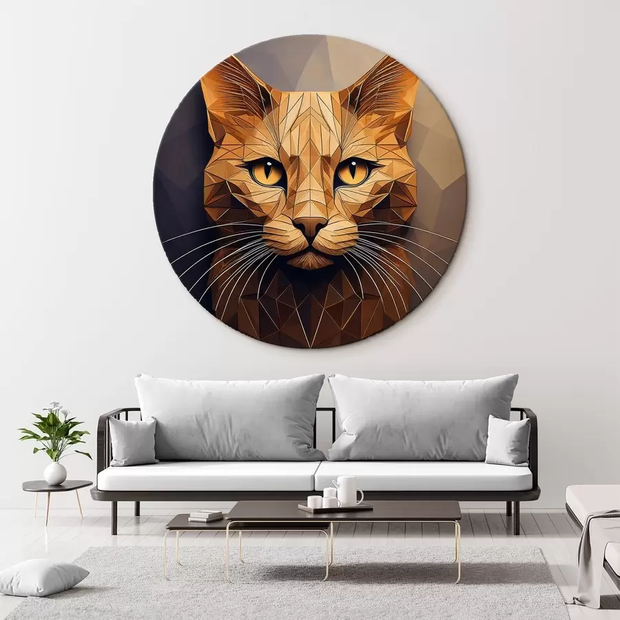  Schilderijen kat gemaakt van geometrische vormen r41409