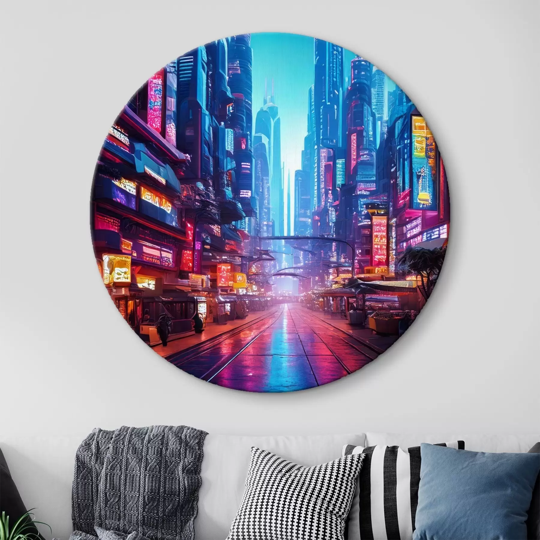  Peintures ville nocturne futuriste r41410