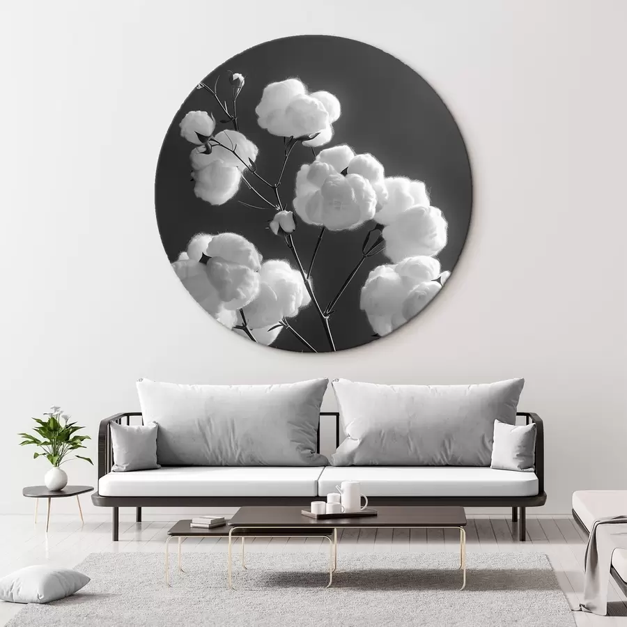  Schilderijen Katoentakken, zwart-wit versie r41429