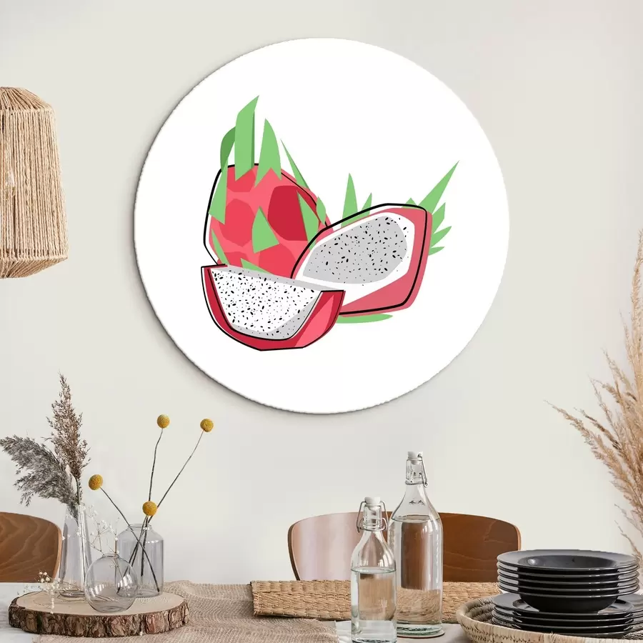  Schilderijen Pitaya lijntekening, abstractie r41465