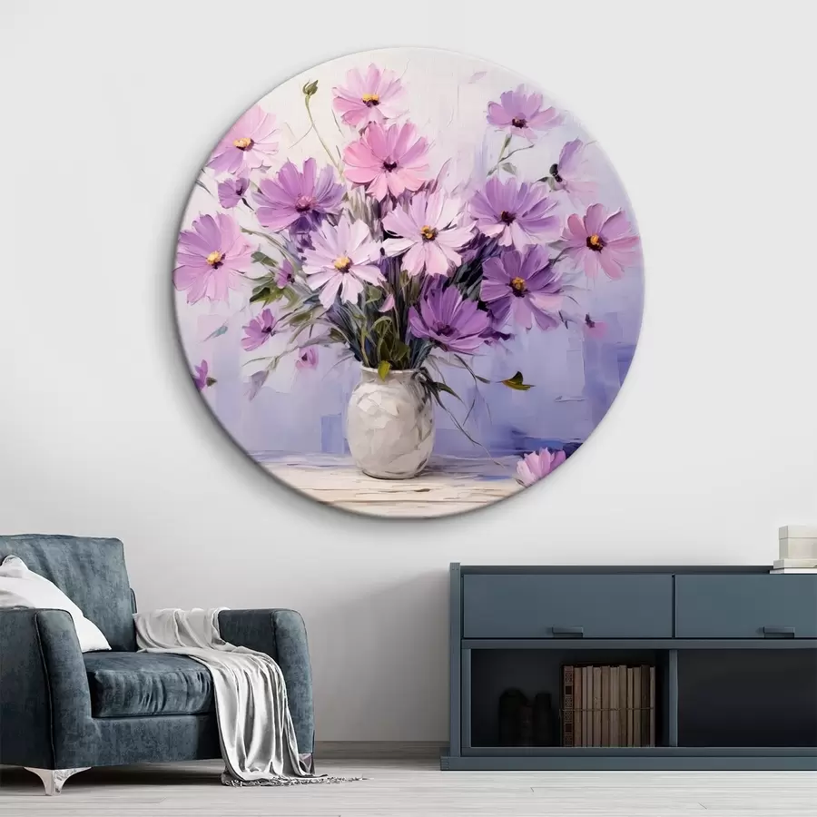  Schilderijen Delicate paarse bloemen in een vaas r41475