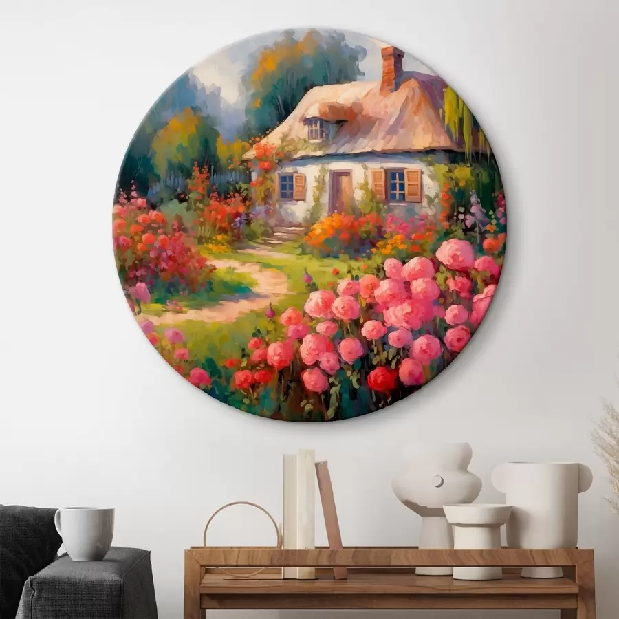  Schilderijen Een huis in een rozentuin r41491