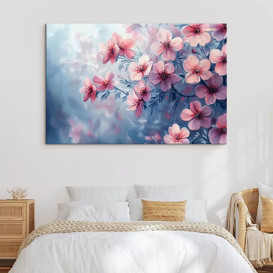  Schilderijen Fijne roze bloemen s42322