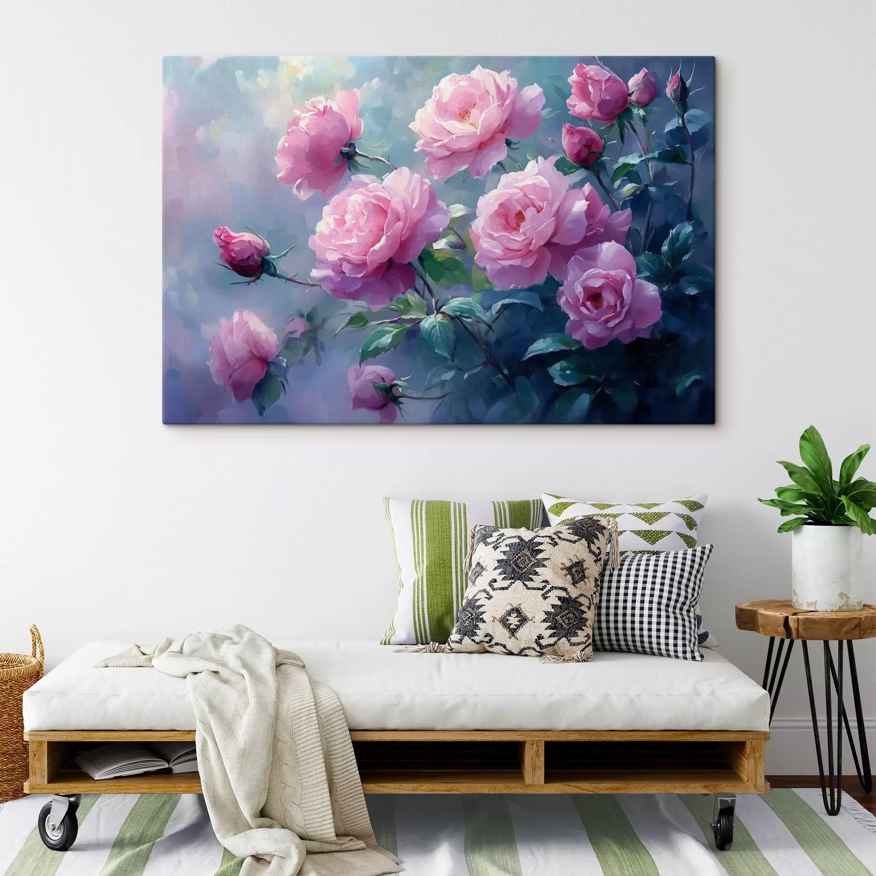 Fotobehang Grote roze bloemen s42323