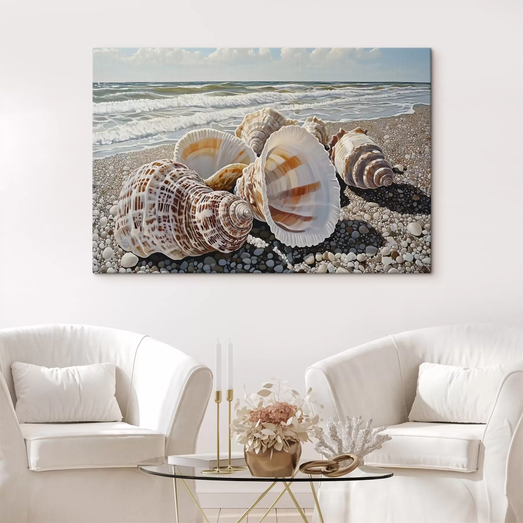 Fotobehang Zeeschelp aan de kust s42333