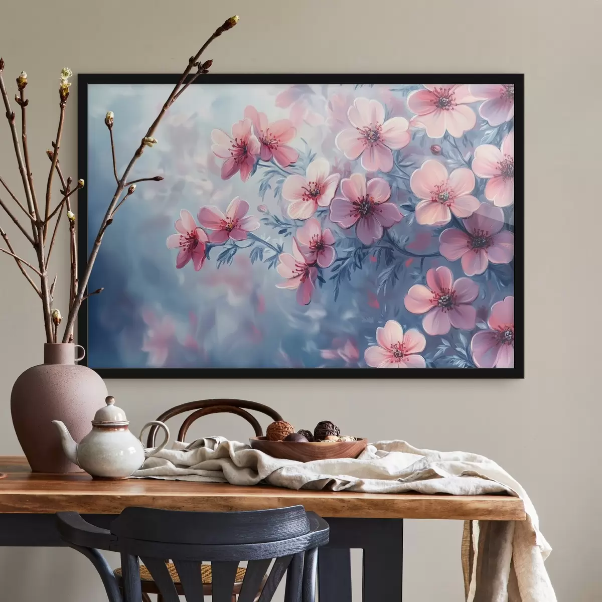 Affiche Fleurs roses délicates f42322