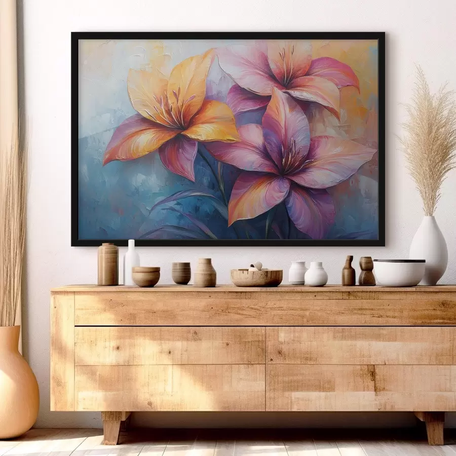 Fotobehang Drie grote bloemen f42328