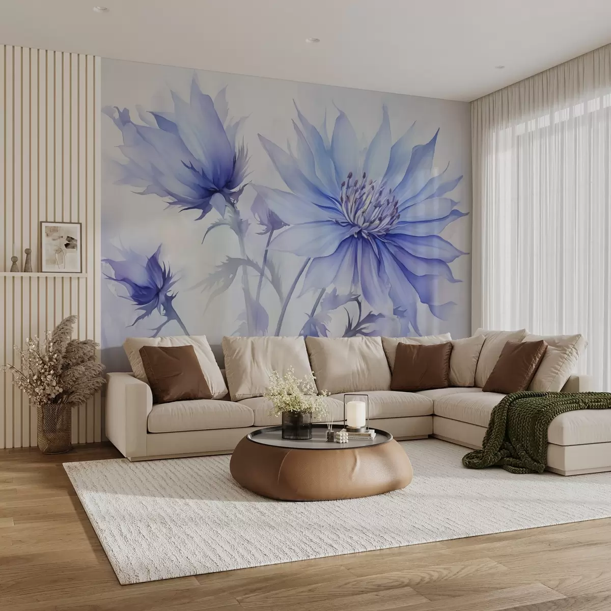 Fotobehang Korenbloemen imitatie van aquarelstijl w02710