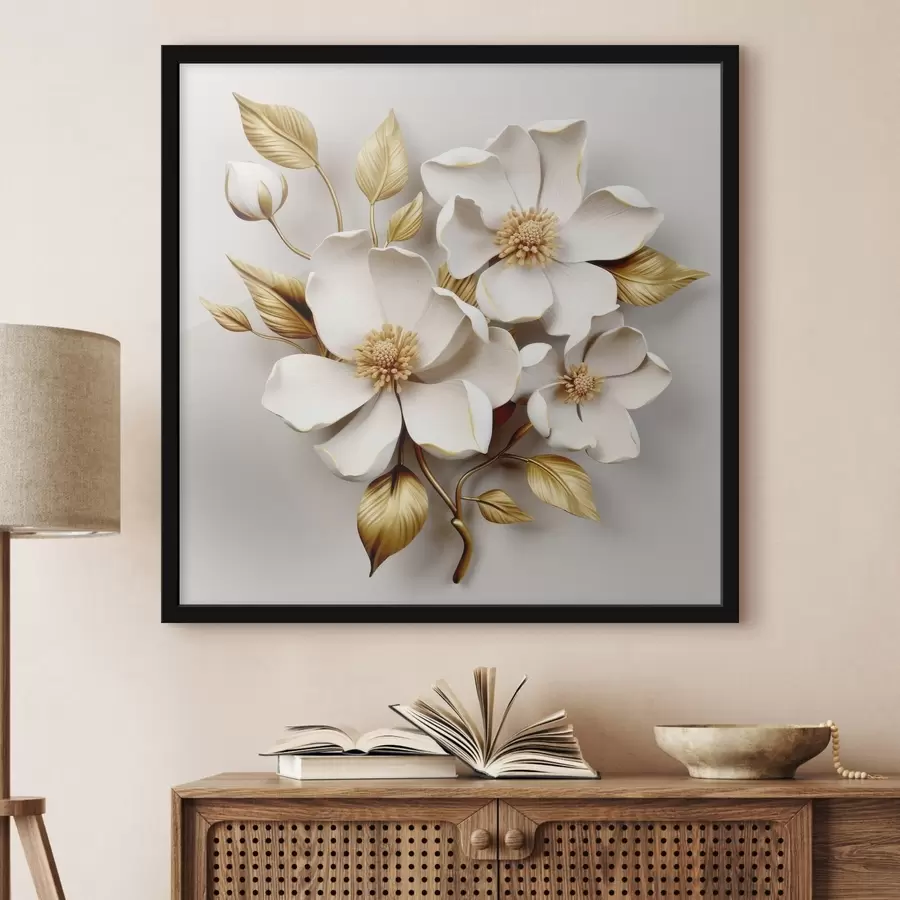 Papier peint photo Grandes fleurs sur fond clair f42175