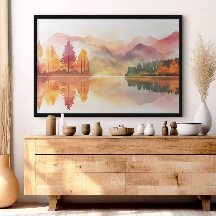 Fotobehang Bergen in aquarelstijl f42183