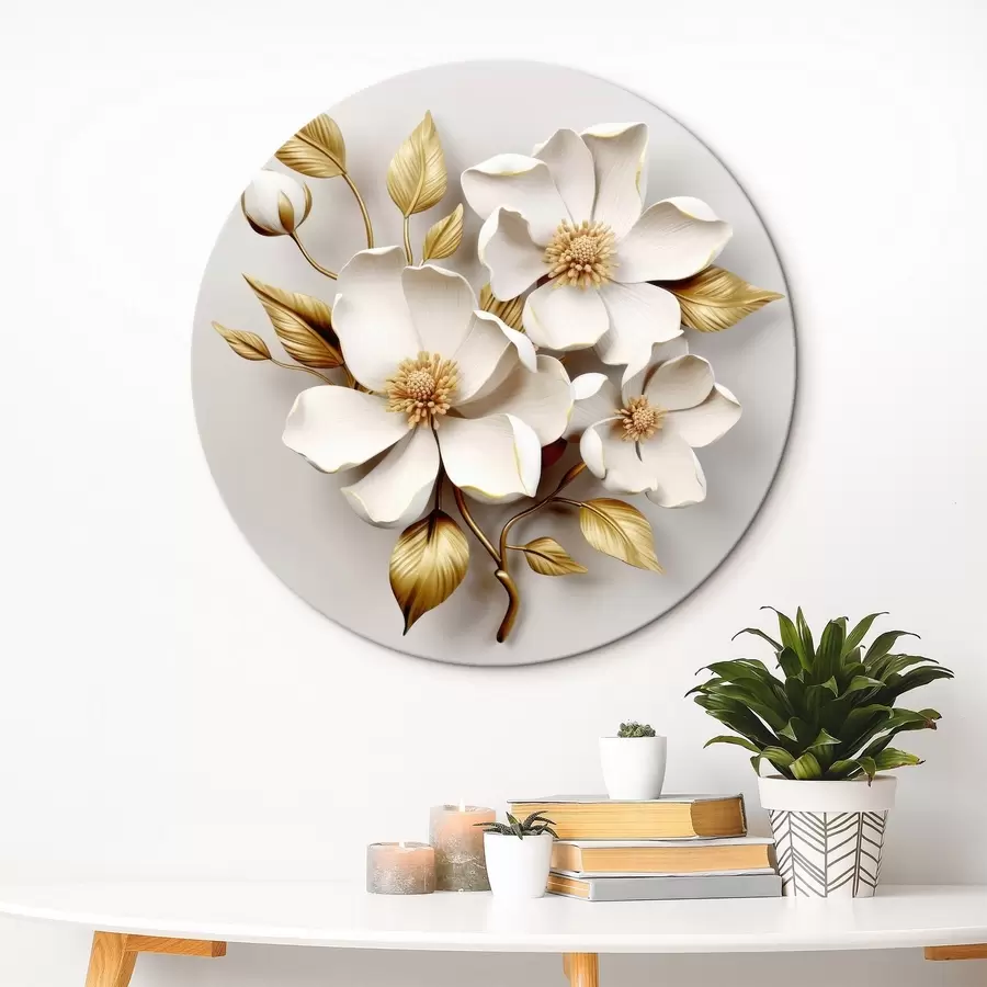  Peintures Grandes fleurs sur fond clair r42175